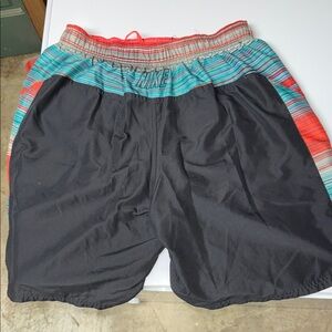 Nike Black Swim trunks with Vibrant Stripes